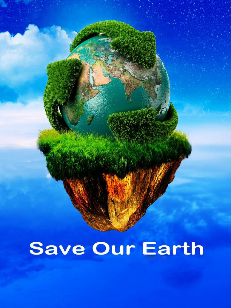Save Our Earth Poster Save Earth And Green Eco Planet Vector Posters