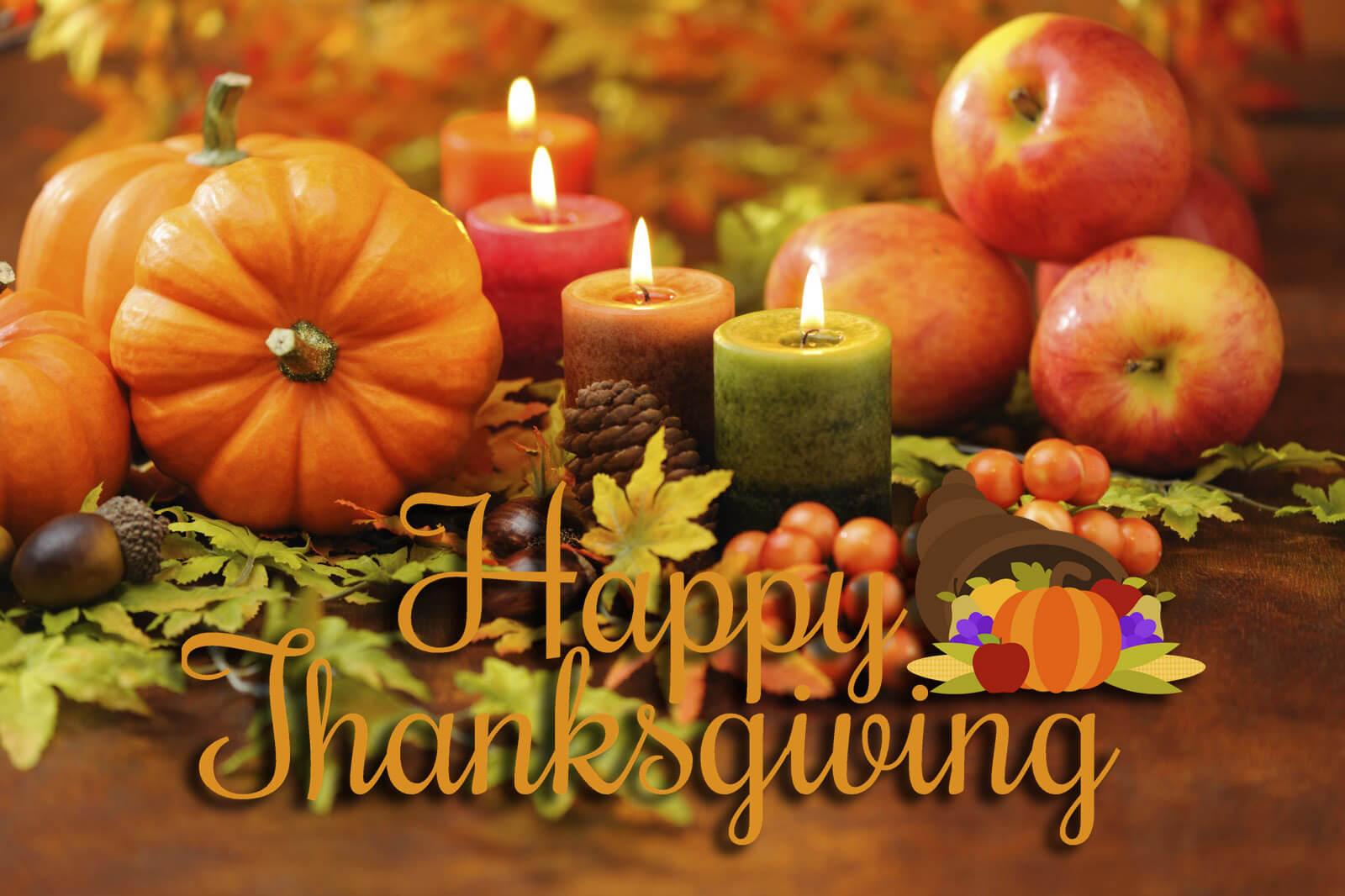 Happy Thanksgiving Day Pumpkin Candles Hd Latest Wallpaper